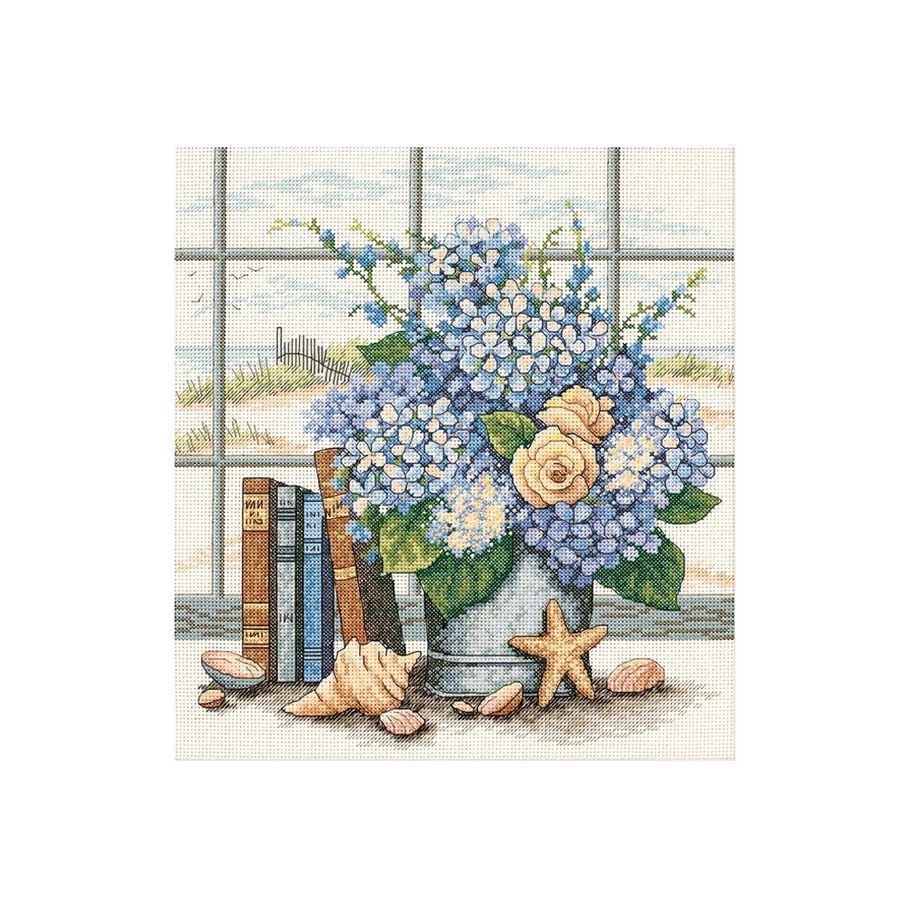(image for) Hydrangeas & Shells Counted Cross Stitch Kit